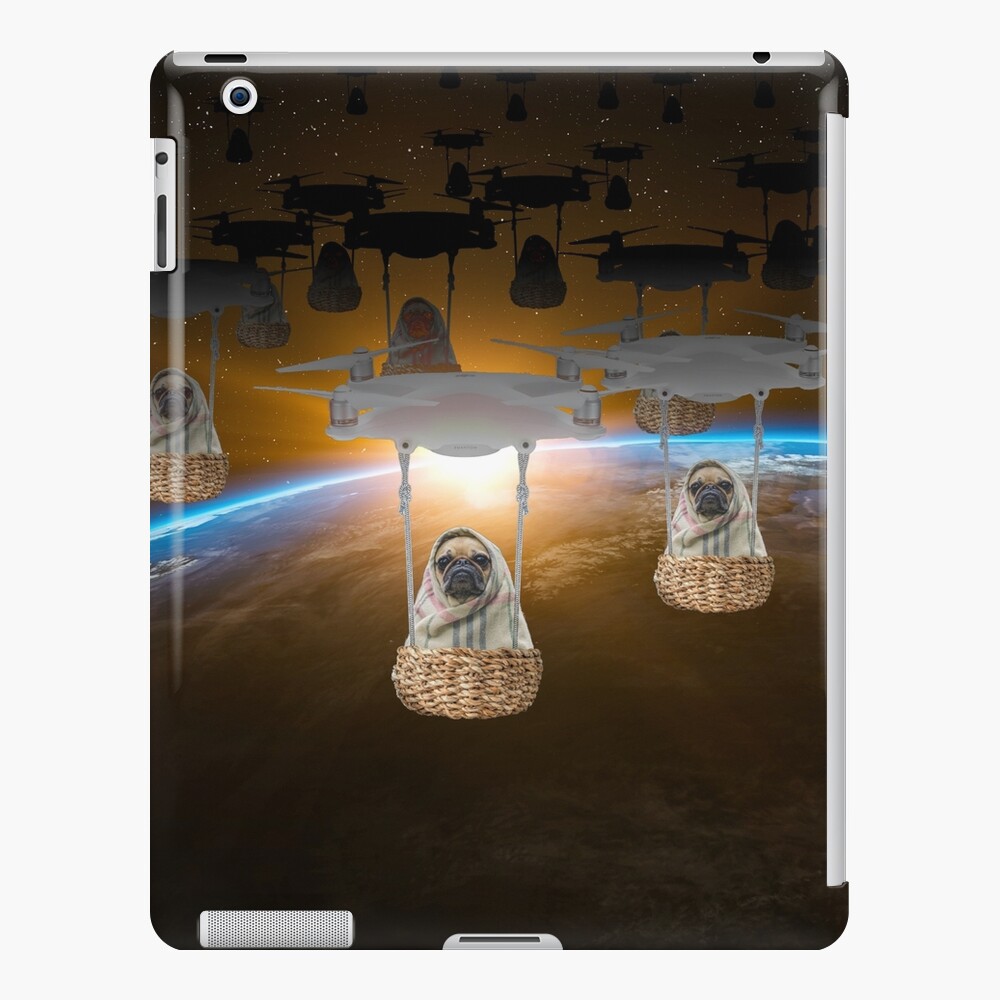 Pugvasion Alien Invasion by Drone iPad Case & Skin