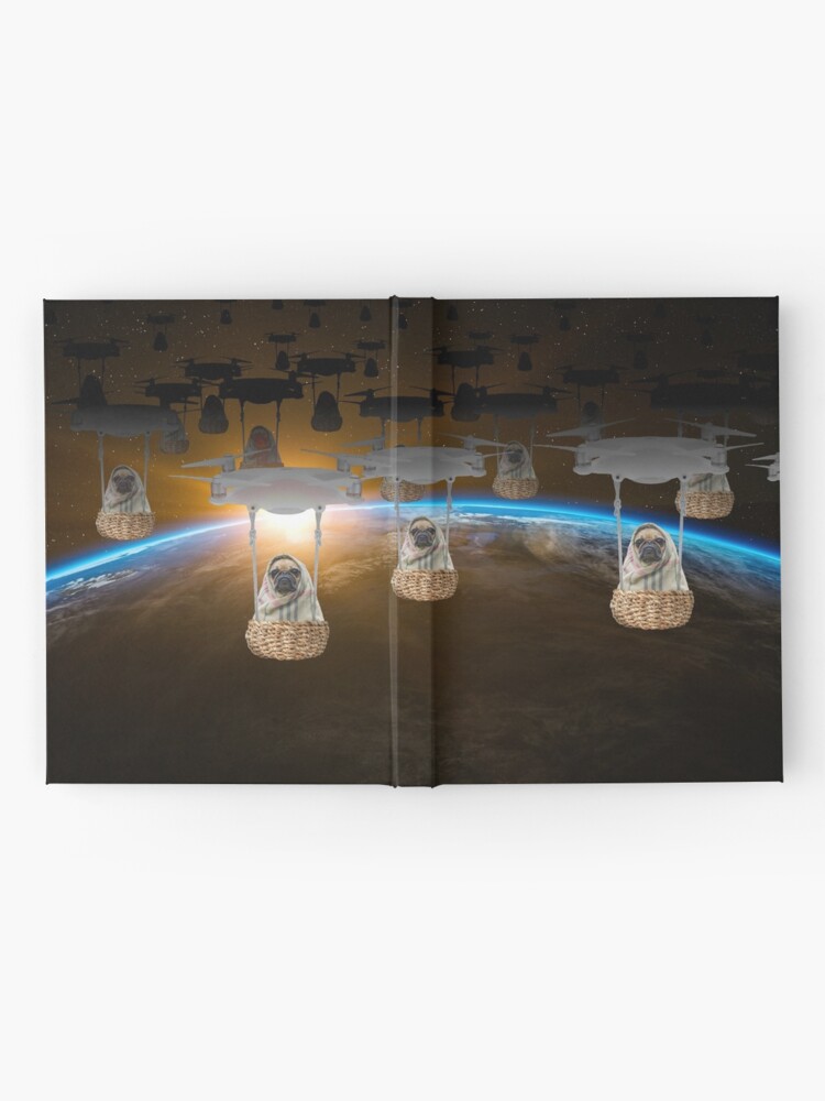 Alternate view of Pugvasion Alien Invasion by Drone Hardcover Journal