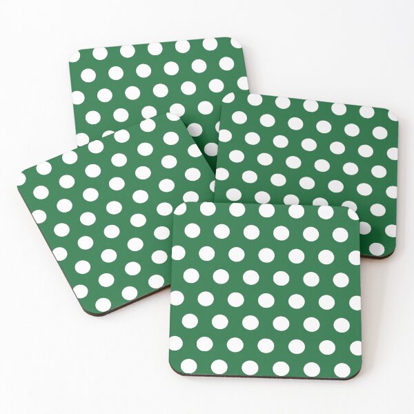 Item preview, White Polka Dots on Green Background designed and sold by starrylite.