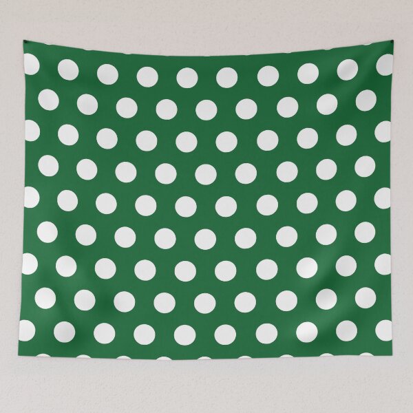 Item preview, White Polka Dots on Green Background designed and sold by starrylite.