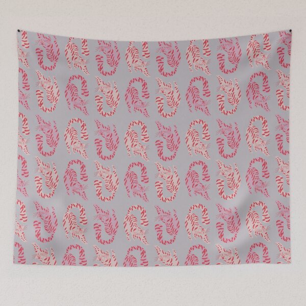 Item preview, Cute Jungle Tigers Pattern In Muted Colors Blue Gray designed and sold by scorpiolane.