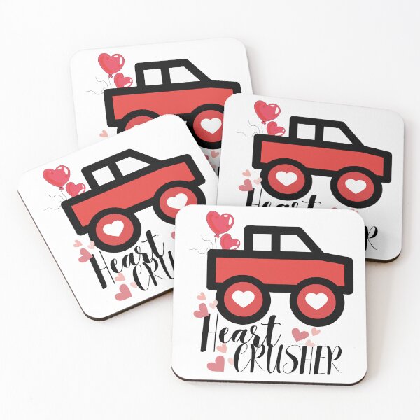 Item preview, kids i crush hearts monster truck toddler boys valentines - Heart Crusher designed and sold by droolingdreams.