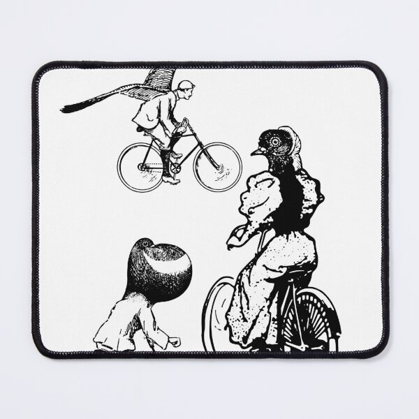 Item preview, Pigeon People Riding Bicycles Vintage Collage designed and sold by marie-inks.