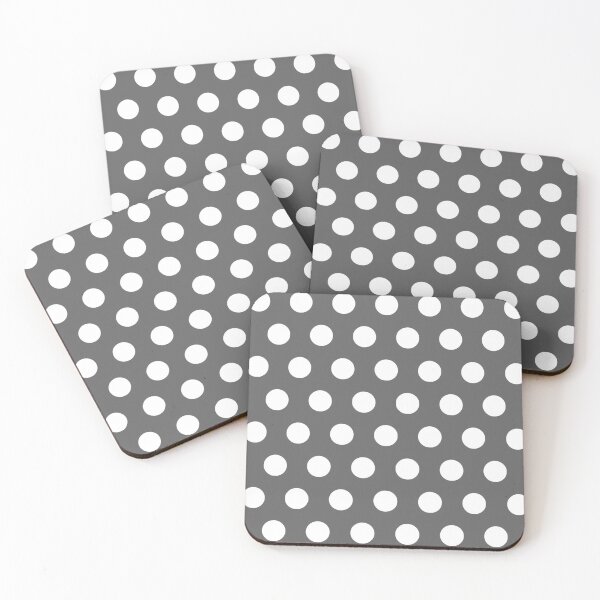 Item preview, White Polka Dots on Gray Background designed and sold by starrylite.