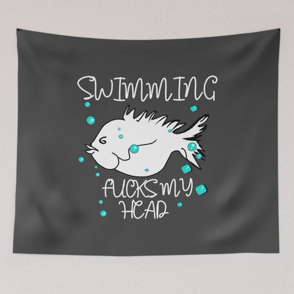 Item preview, Swimming fucks my head funny swimming saying designed and sold by vibeno1.