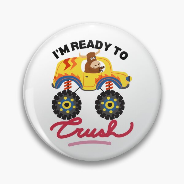 Item preview, Kids I Crush Hearts Monster Truck Toddler Boys Valentines| Kids Valentines Day Monster Truck Boys Toddler I'm ready to crush| Buffalo riding monster truck designed and sold by droolingdreams.