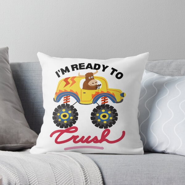 Item preview, Kids I Crush Hearts Monster Truck Toddler Boys Valentines| Kids Valentines Day Monster Truck Boys Toddler I'm ready to crush| Buffalo riding monster truck designed and sold by droolingdreams.