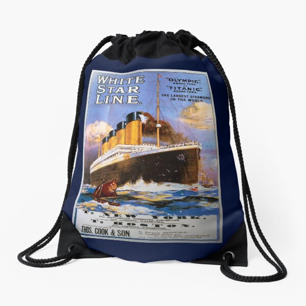 Titanic Vintage Poster Drawstring Bag