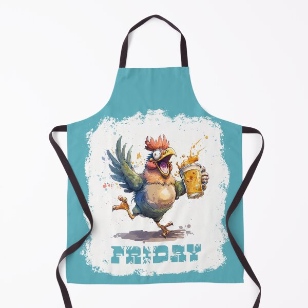 Item preview, Chicken partying wildly with a text Friday below it designed and sold by Jarmo Piironen.