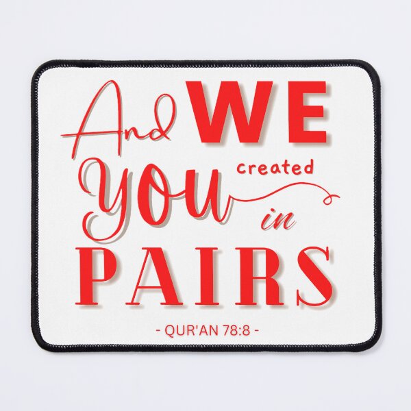 Item preview, "And We Created You In Pairs" | Red Text designed and sold by HijabieUkhty.