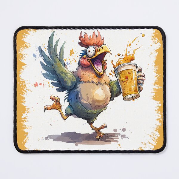 Item preview, Wild Chicken Party While Holding a Pint of Beer designed and sold by Jarmo Piironen.