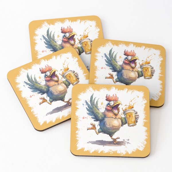 Item preview, Wild Chicken Party While Holding a Pint of Beer designed and sold by Jarmo Piironen.