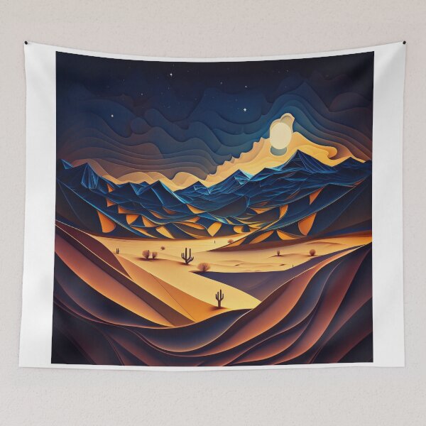 Item preview, Desert at night designed and sold by Cheese Design Studio.