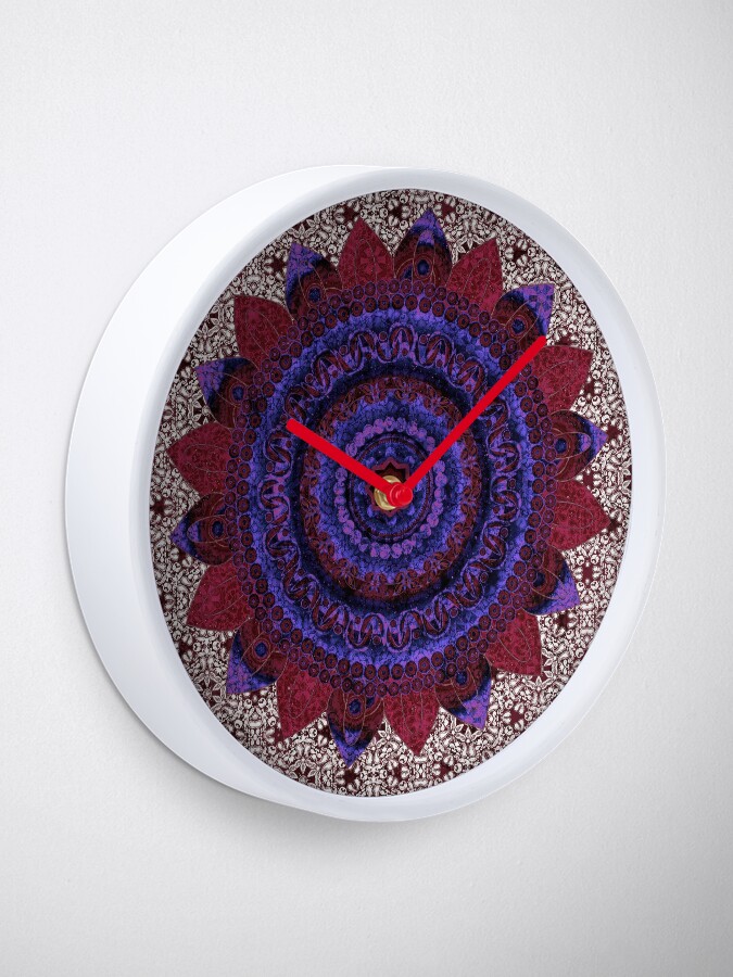 Alternate view of Garnet Baroque Mandala Clock