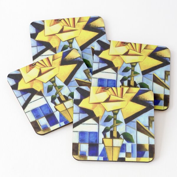 Item preview, Yellow Rose In Yellow Vase Geometric Still Life designed and sold by taiche.