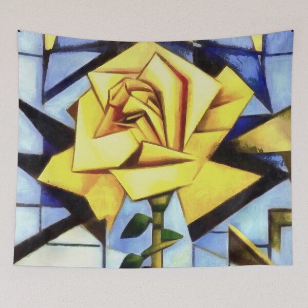 Item preview, Yellow Rose In Yellow Vase Geometric Still Life designed and sold by taiche.
