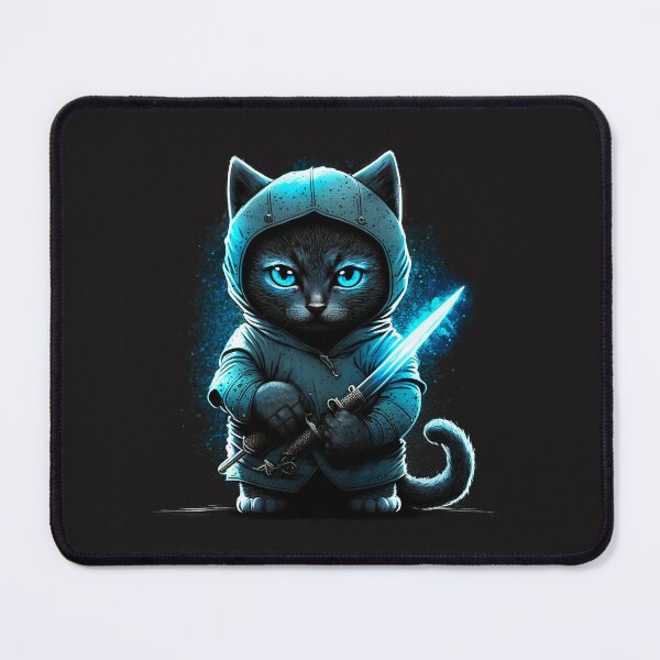 Item preview, BLUE eyes BLACK CAT NINJA with Sword designed and sold by CleverCulture.