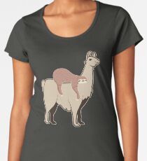Funny Sloth Riding Llama Shirt Cute Sloth Shirt Llama Lover Women's Premium T-Shirt