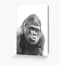 Black and White Gorilla Greeting Card