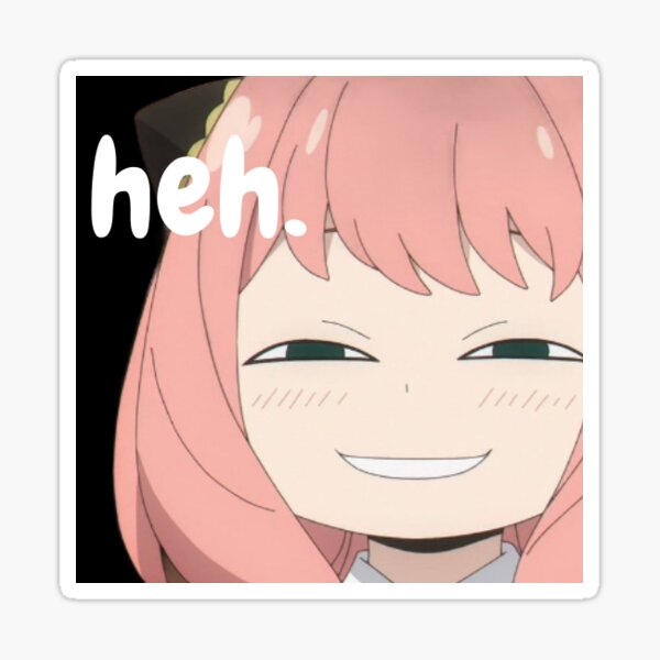 Handmade Anime Manga Videogame Cartoon Silly Anya Heh Face Scan Sticker Heh  Meme