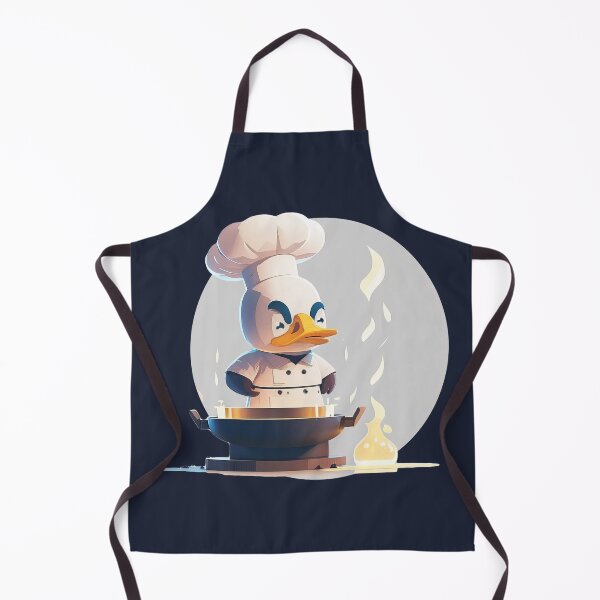 Item preview, Chef Duck Dressed in an Apron Cooking a Pot - Cartoon Animals designed and sold by quick-drops.