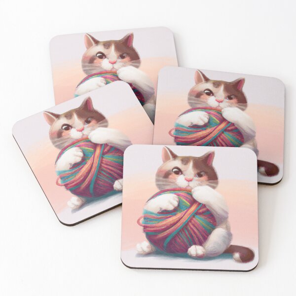 Item preview, Funny And Cute Cat With A Ball Of Wool designed and sold by Color-Me-Blue.