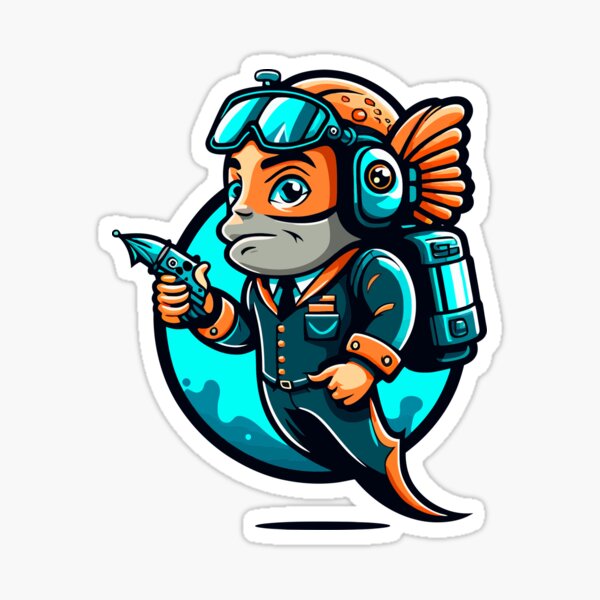 Gangster Fish With a Gun Sticker for Sale by Feisty-Fish