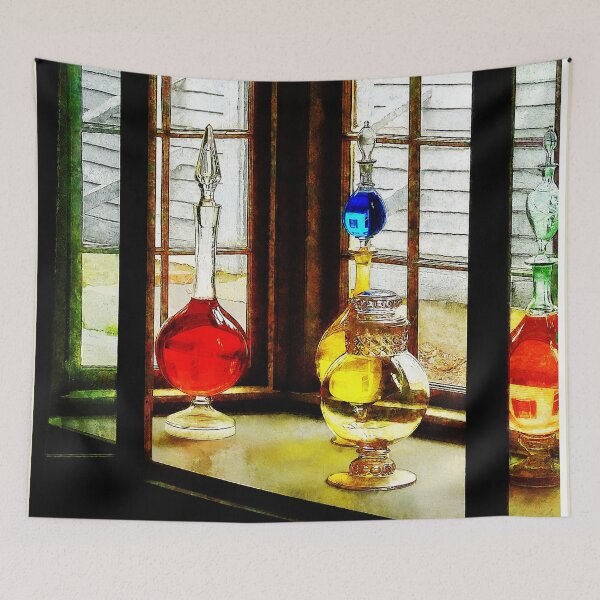 Item preview, Colorful Bottles in Drug Store Window designed and sold by Susan Savad.