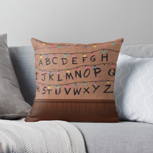 Stranger Things Alphabet Wall Throw Pillow
