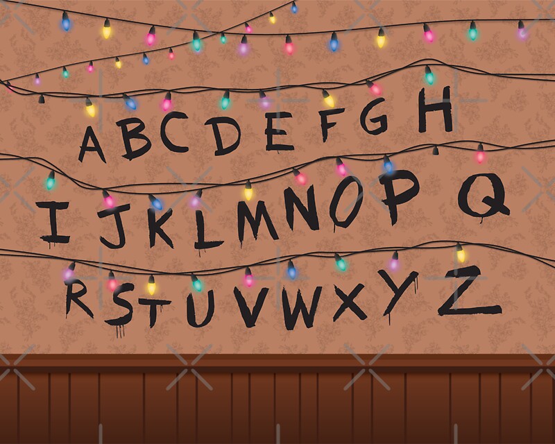 "Stranger Things Alphabet Wall" Stickers by ellums Redbubble