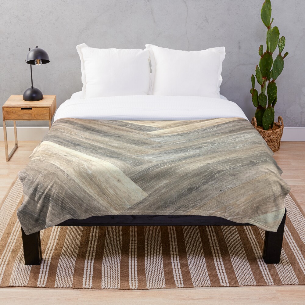 contemporary Caramel brown grey Beige farmhouse barn wood Throw Blanket