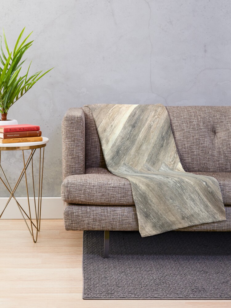 Alternate view of contemporary Caramel brown grey Beige farmhouse barn wood Throw Blanket