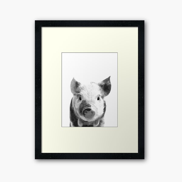 Vista previa del artículo con la obra «Cerdo blanco y negro», diseñado y vendido por Alemi.