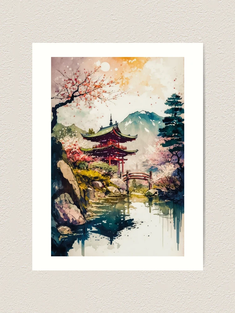 Japanese landscape in watercolor #1