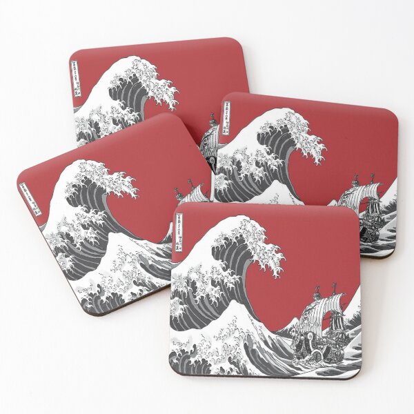 Item preview, The Great Red Wave of Kanagawa designed and sold by HitoshiDesigns.
