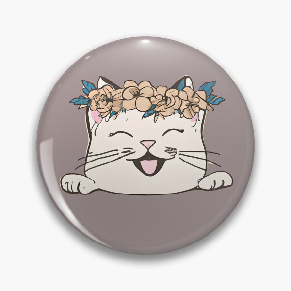 Item preview, Cute Cat Meow  Smile with crown floral vintage designed and sold by BOHOVIN.