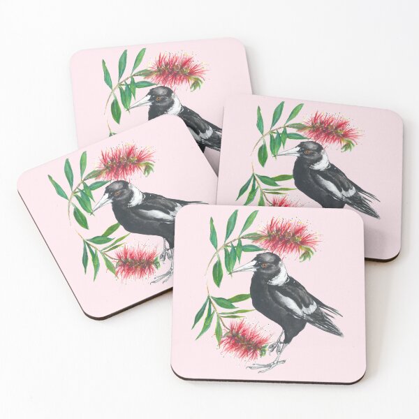 Item preview, Australian Magpie and Callistemon designed and sold by Cape-Koala-Arts.