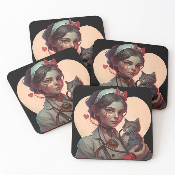 Item preview, nursing with cat valentine's day designed and sold by Med ing.