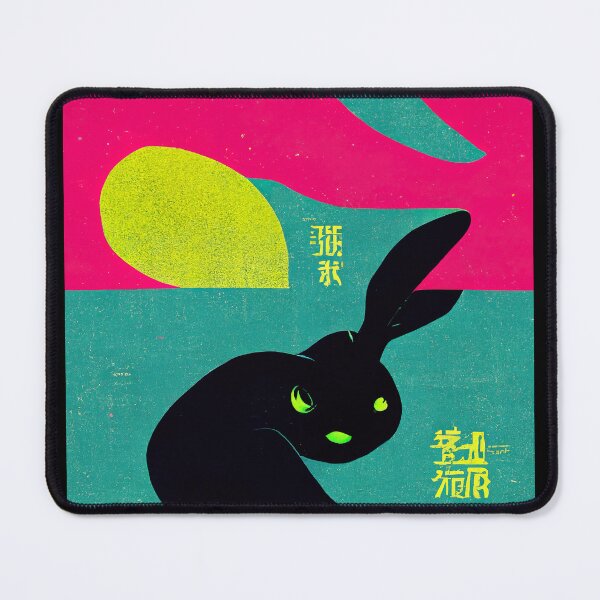 Item preview, Fun and Colorful Neon Easter Bunny - Cartoon Illustration with Patchwork and Checkerboard Patterns designed and sold by IrisMyriel.