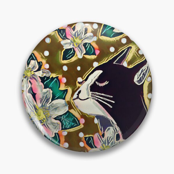 Item preview, Serene Cat in Jasmine Scent with Polka Dots Moss Green Black designed and sold by SpiritGifts.