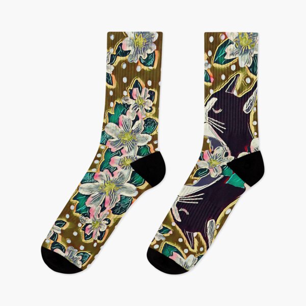 Item preview, Serene Cat in Jasmine Scent with Polka Dots Moss Green Black designed and sold by SpiritGifts.