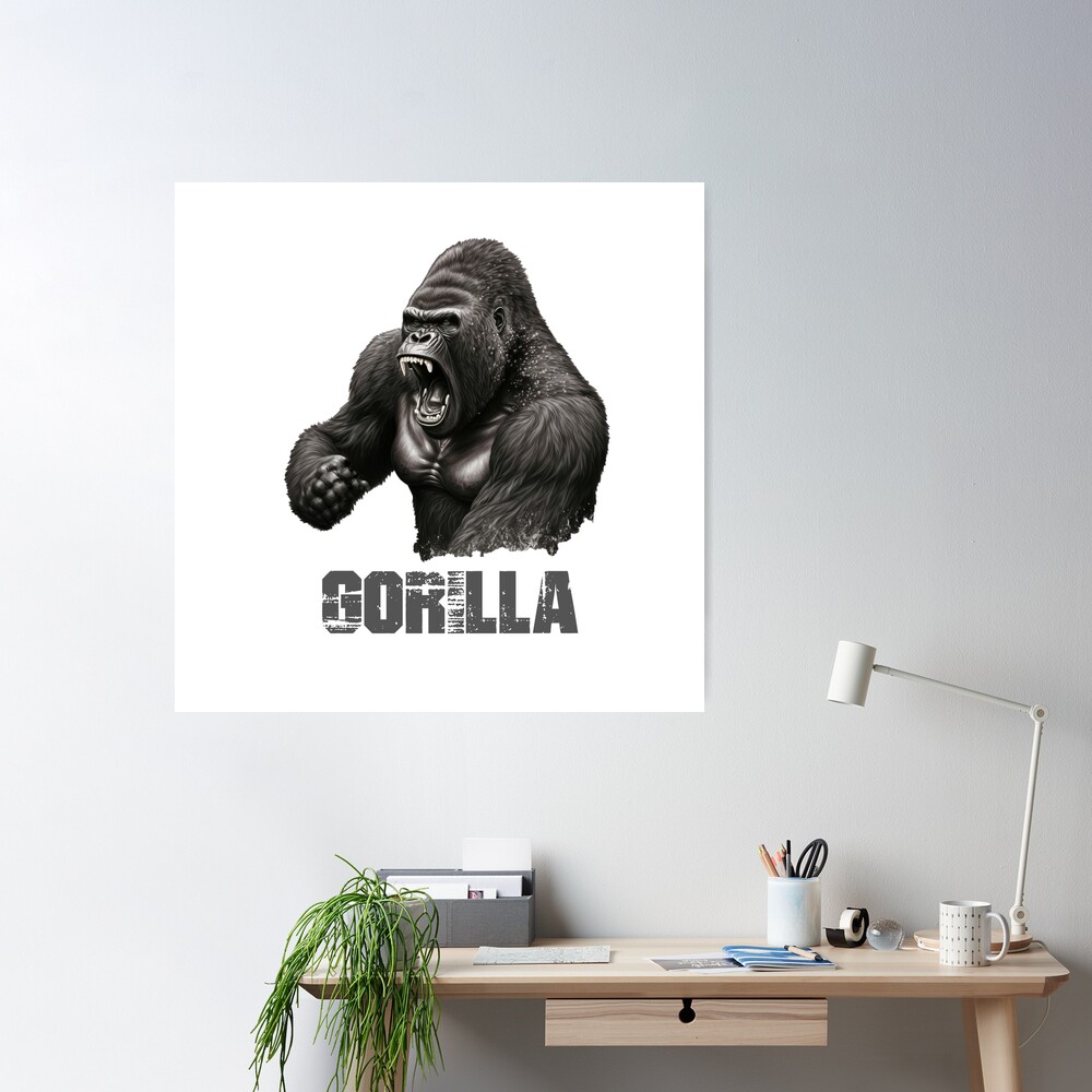 Mountain Gorilla Roar (Silverback by Poster Sale Redbubble | Beast)\