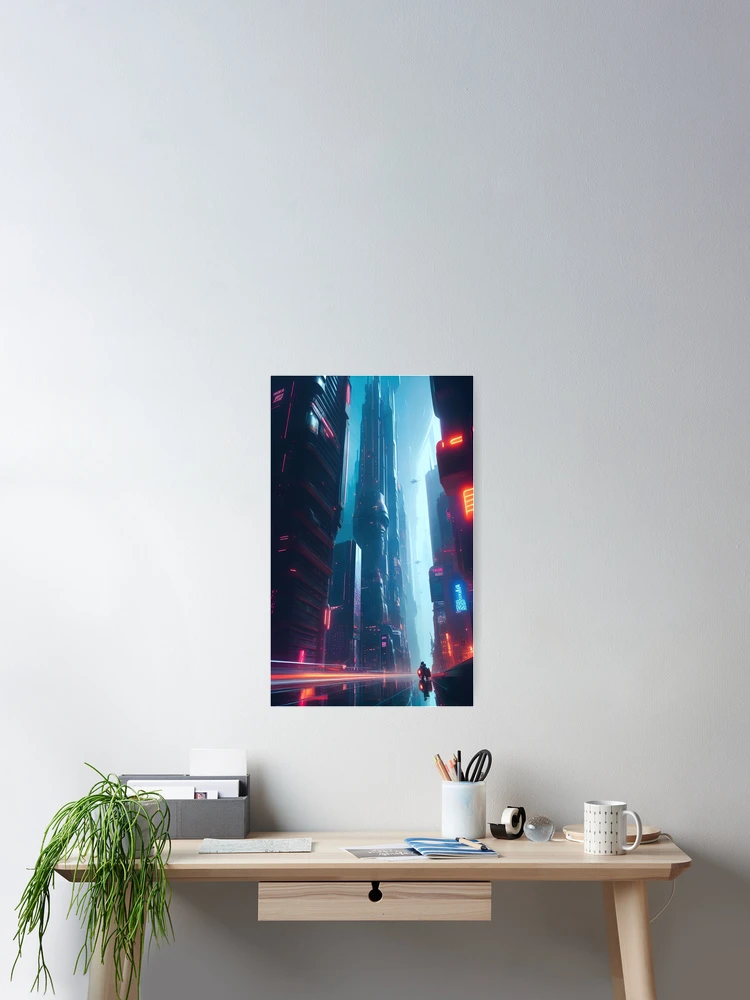Thumbnail 2 of 3, Poster, Cyber City designed and sold by RockingPandS.