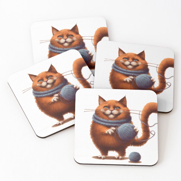 Item preview, Funny And Cute Cat With A Ball Of Wool designed and sold by Color-Me-Blue.