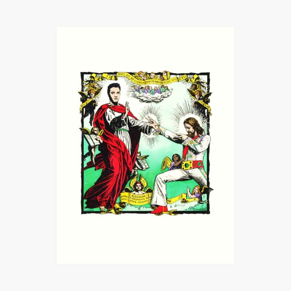 Jesus and Elvis Art Print