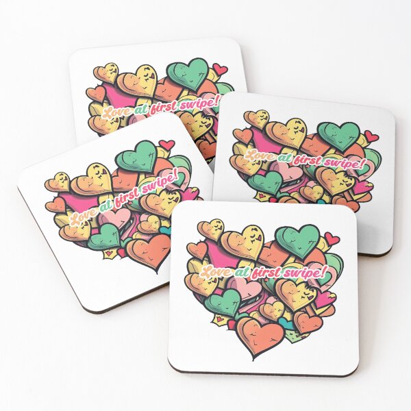 Item preview, Valentine's Day, Love at first swipe, Hearts designed and sold by pixeldizajn.