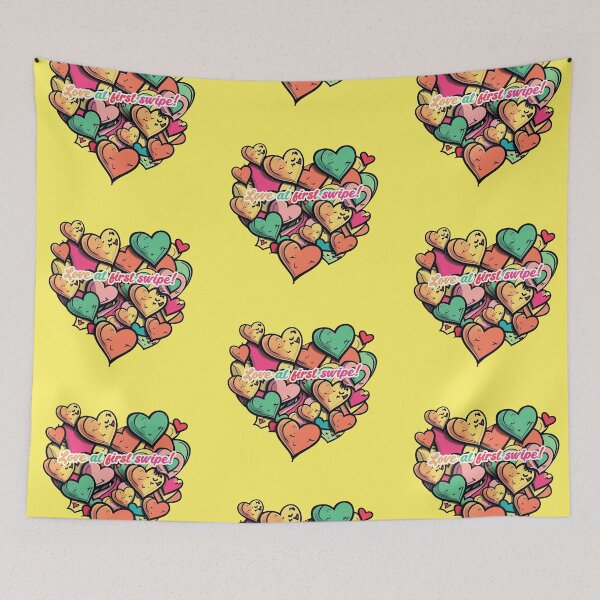 Item preview, Valentine's Day, Love at first swipe, Hearts designed and sold by pixeldizajn.