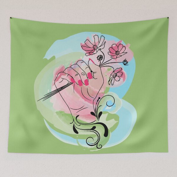 Item preview, Female hand hold flowers designed and sold by AnnArtshock.