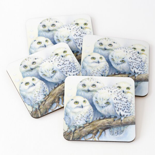Item preview, Snow Owls Huddled Together | Owl Watercolor Print | Owl Illustration | Owl Print | Home Wall Decor | Wall Art designed and sold by phillipbooth.