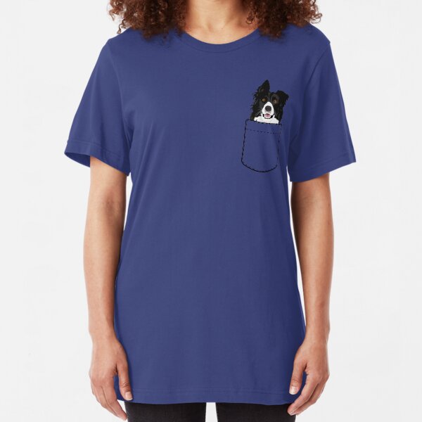 Border Collie Dog In Your Pocket Slim Fit T-Shirt